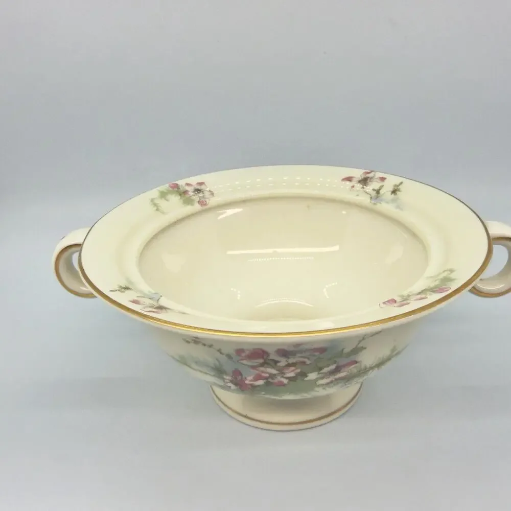 Theodore Haviland New York Apple Blossom Sugar Bowl No Lid Gold Trim USA Made